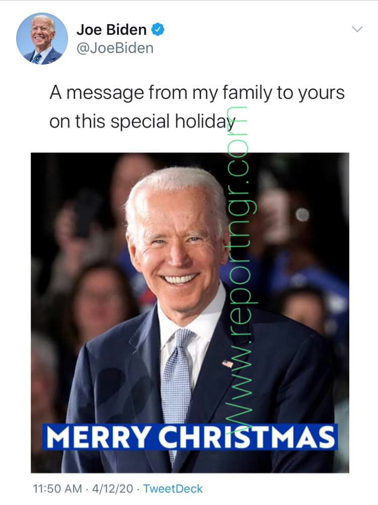 Reactions As Joe Biden Wishes Americans Merry Christmas On