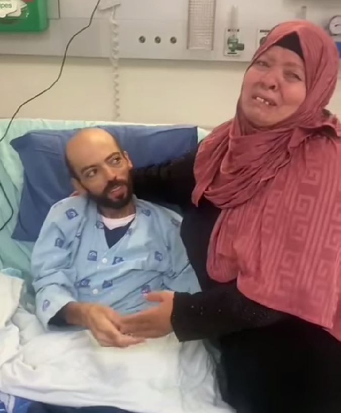Awawdeh khalil's mother in hospital